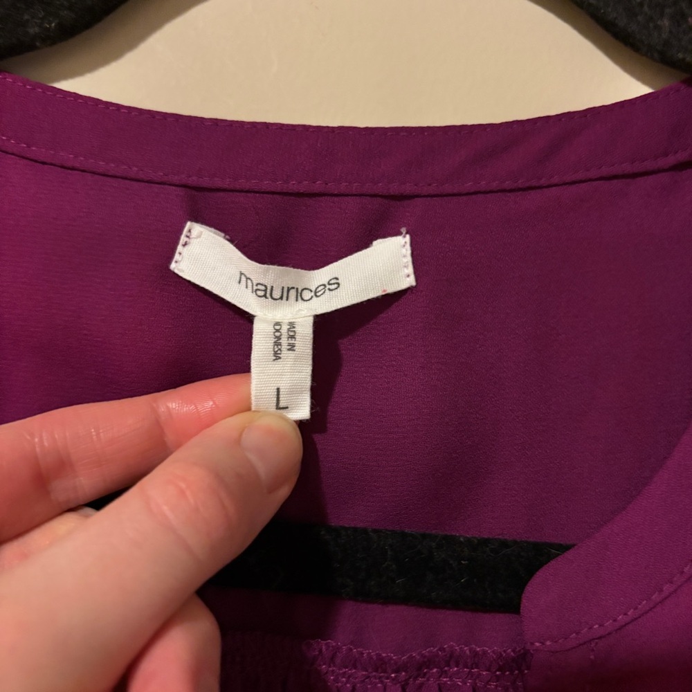 Magenta Work Blouse - Picture 3 of 5